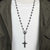 Skull rosary necklace for men - rock n roll jewelry