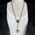 sacred heart beaded rosary necklace for women