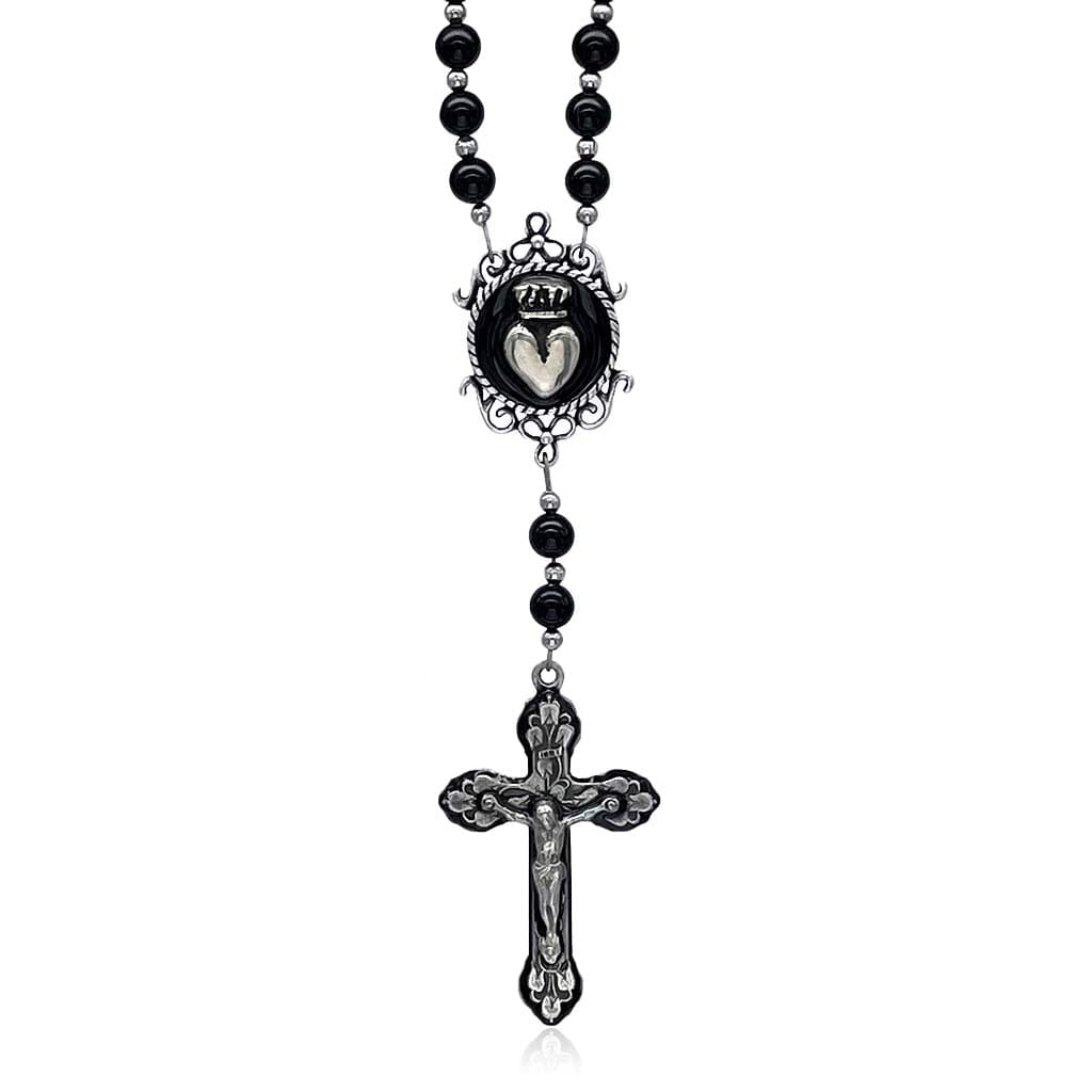 sacred heart rosary necklace for men and women