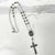 Crown and cross rosary necklace - rocker chic jewelry