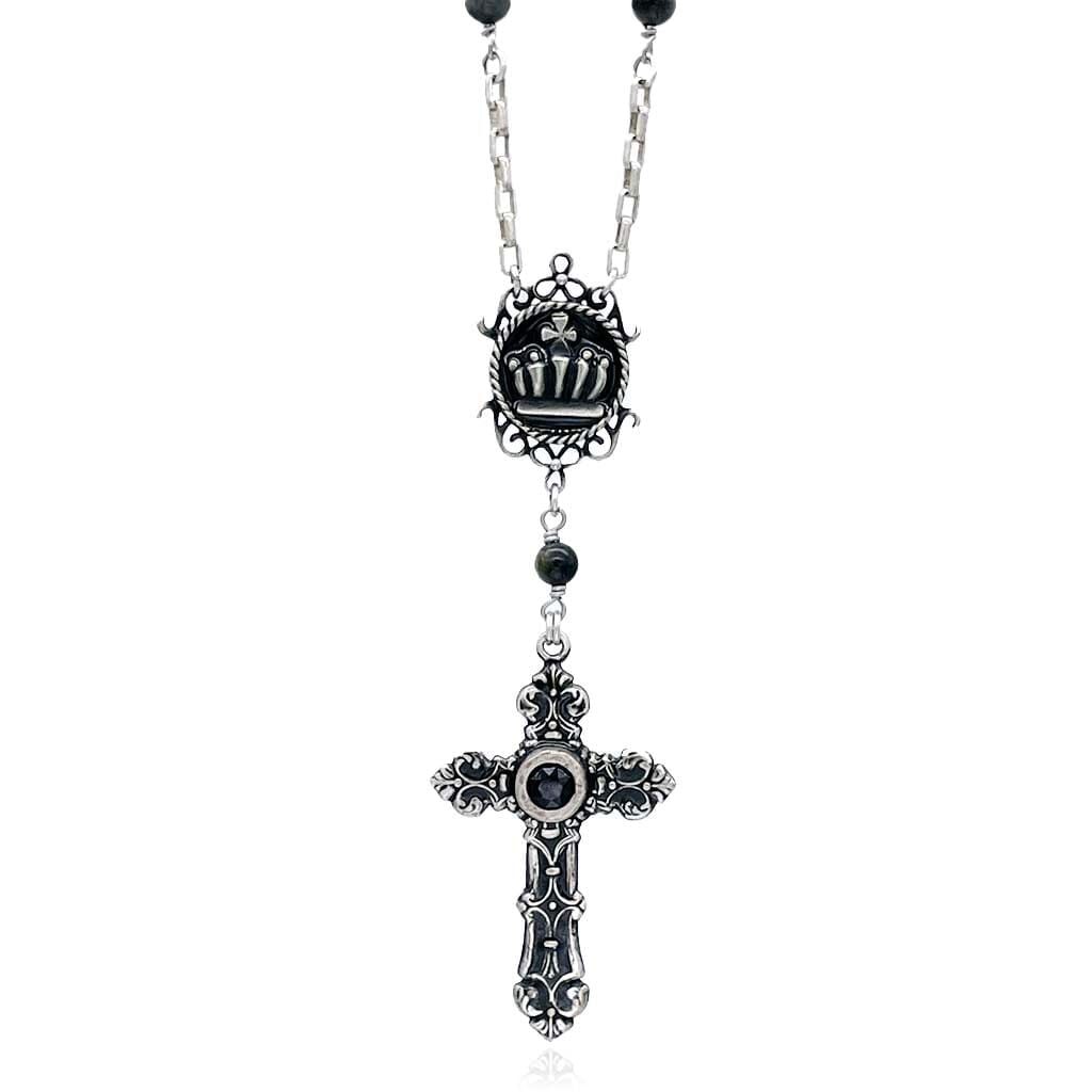 Crown Rosary Necklace for women - rocker jewelry