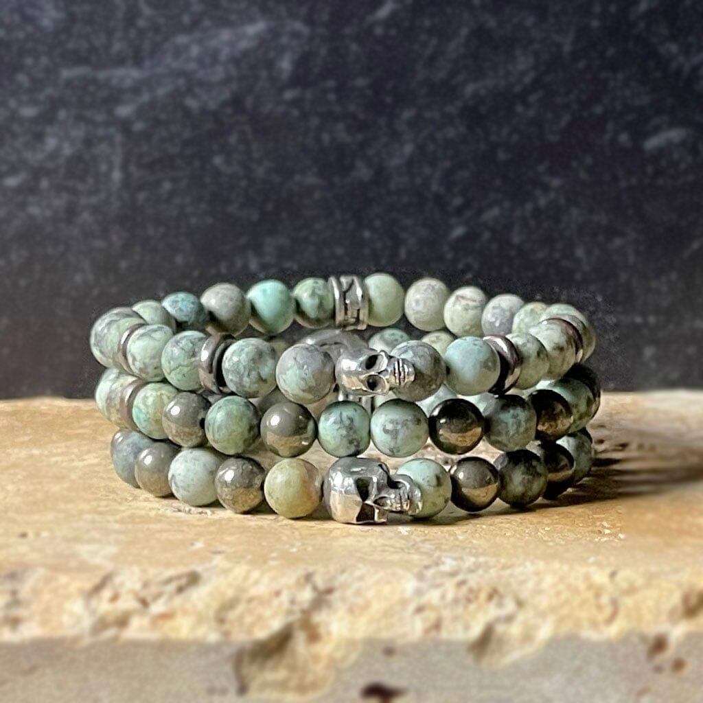silver bead bracelet gemstone bracelet turquoise bracelet