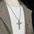 Non Traditional Sacred Heart Cross Pendant for Men