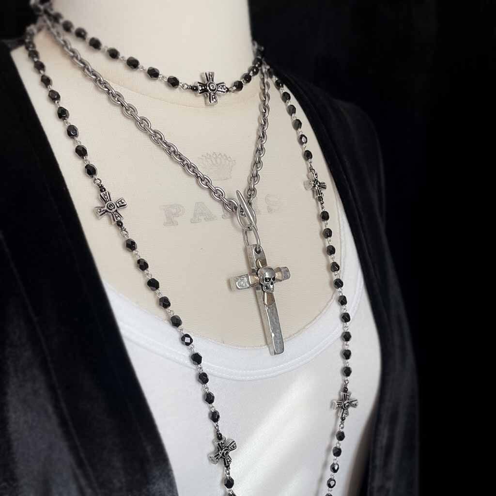 Women's chunky cross pendant - Rocker Chic Style