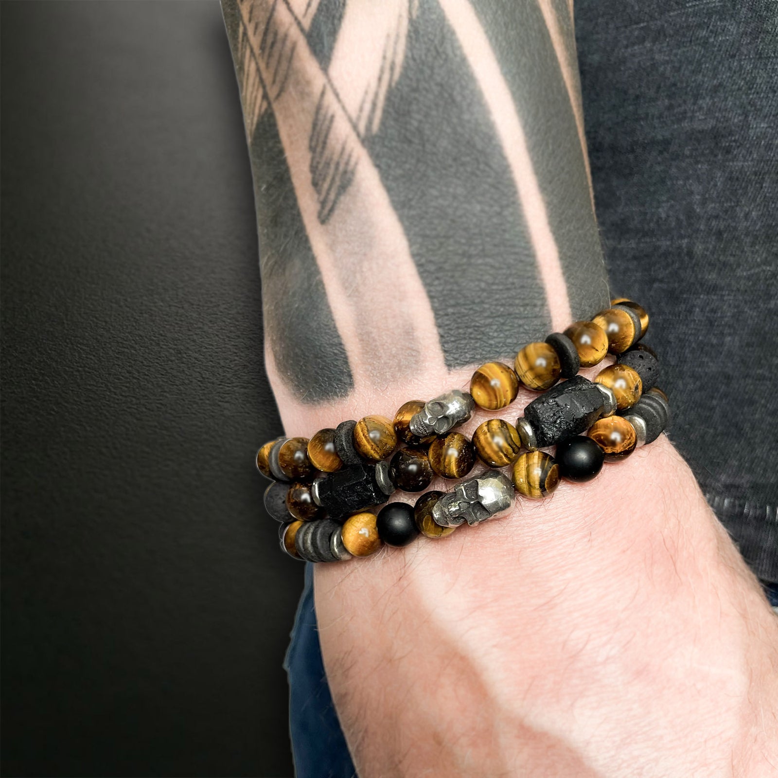 Tiger eye deals stone mens bracelet