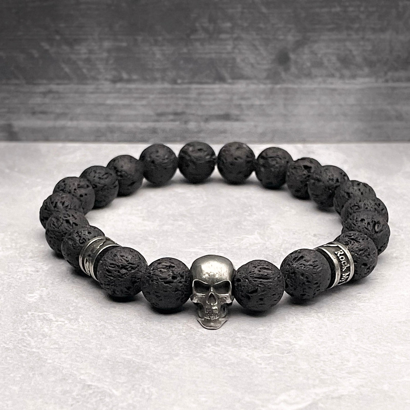 Black Lava Stone Cubes retailer and White Stone Skulls jewelry set