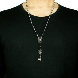 Dreadhaven Castle's Rockin' Beaded Rosary Necklace for Men